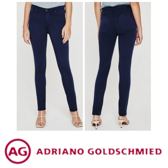 Ag Adriano Goldschmied Denim - AG Adriano Goldschmied The Stilt Cigarette Jean Navy Blue Colored Size 4/27 Reg